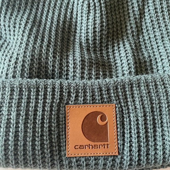 🎉HOST PICK🎊🙌❤️🍾Carhartt Knit Fleece Lined Beanie+Elm+Pom+Green - Picture 5 of 7